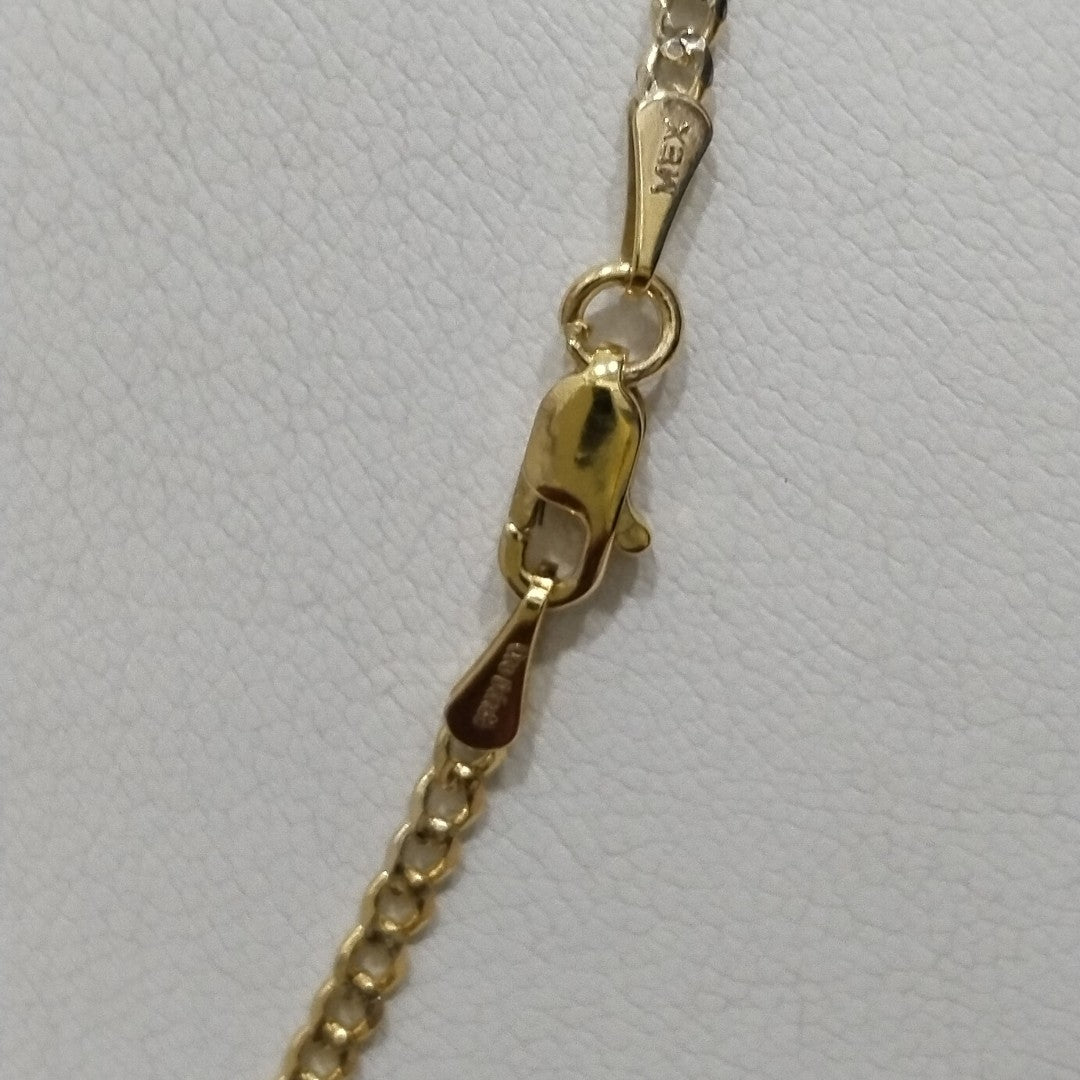 CADENAS BARBADA DIAMANTADA ORO 14K 55 CM 5.7 GR (NUEVO)