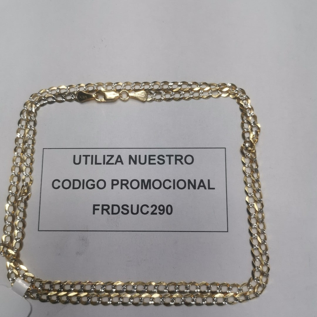 CADENAS BARBADA DIAMANTADA ORO 14K 60 CM 9.5 GR (NUEVO)