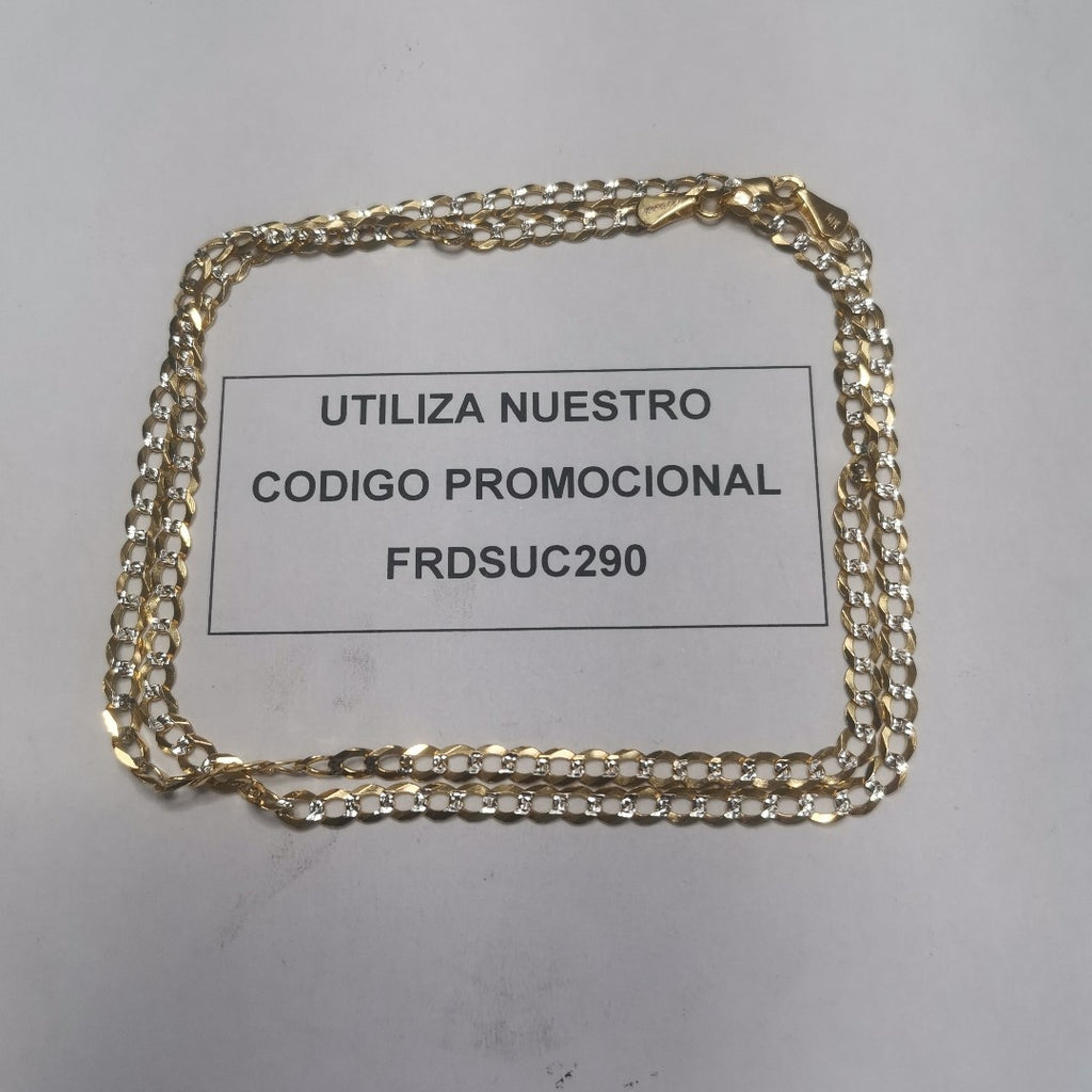 CADENAS BARBADA DIAMANTADA ORO 14K 55 CM 8.9 GR (NUEVO)