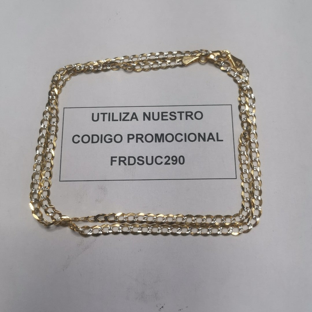CADENAS BARBADA DIAMANTADA ORO 14K 55 CM 8.9 GR (NUEVO)