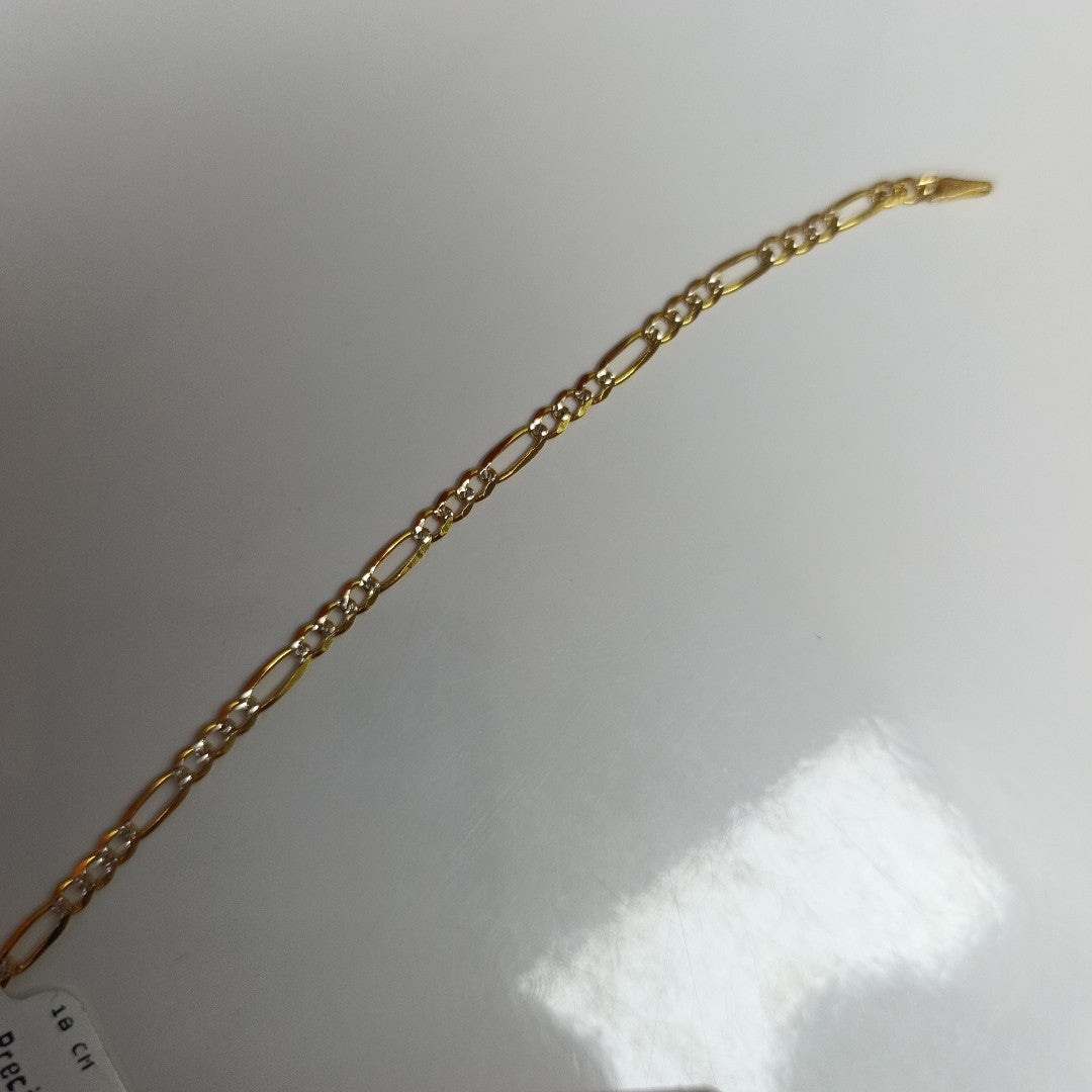 PULSERAS 3X1 DIAMANTADA ORO 14K 18 CM 3 GR (NUEVO)