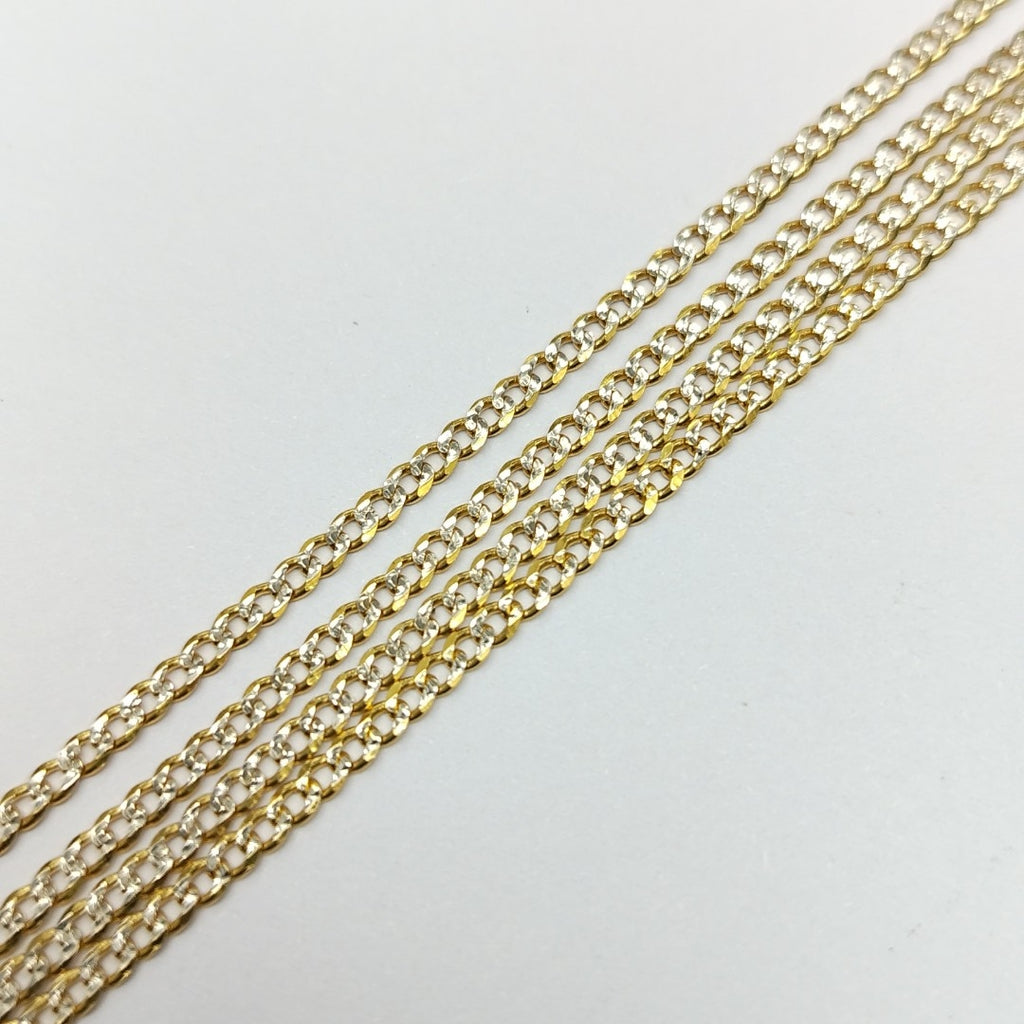 CADENAS BARBADA DIAMANTADA ORO 14K 60 CM 6.1 GR (NUEVO)