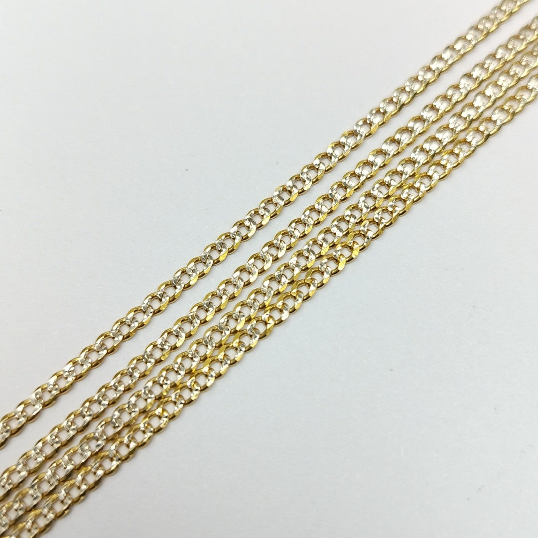 CADENAS BARBADA DIAMANTADA ORO 14K 60 CM 6.1 GR (NUEVO)