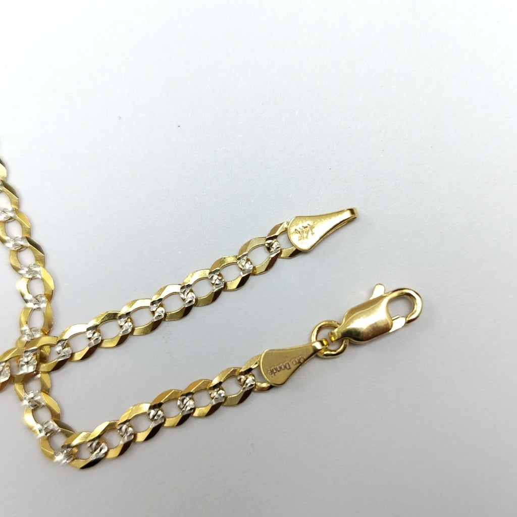 CADENAS BARBADA DIAMANTADA ORO 14K 60 CM 9.5 GR (NUEVO)