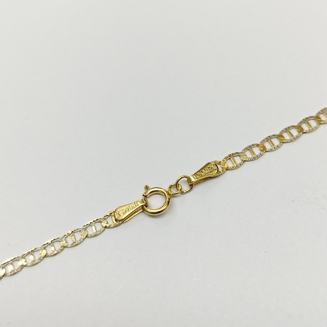CADENAS TEJIDO GUCHI DIAMANTADO ORO 10K 55 CM 3.8 GR (NUEVO)