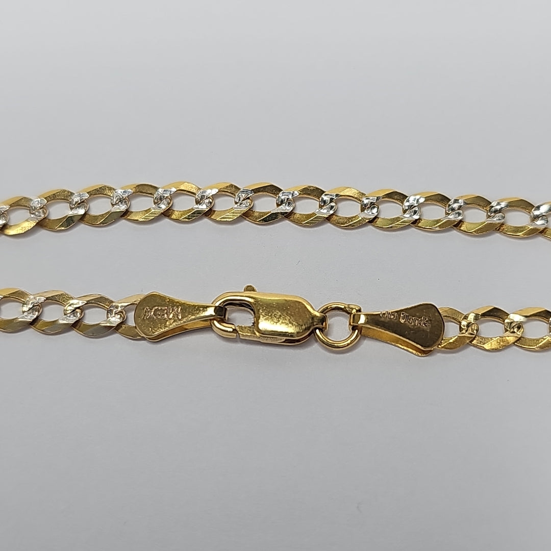 PULSERAS BARBADA DIAMANTADA ORO 14K 21 CM 3.6 GR (NUEVO)