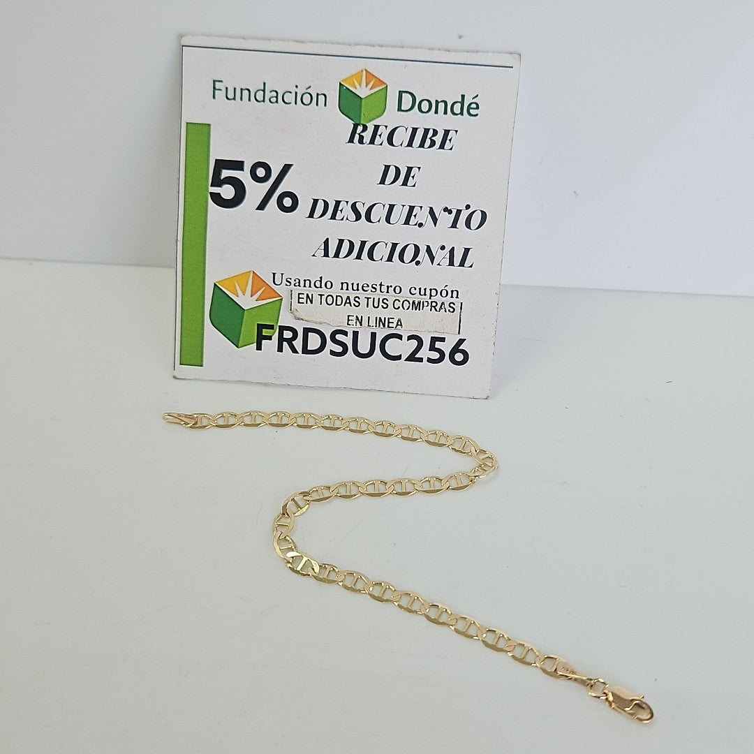 PULSERAS TEJIDO MARINERA ORO 14K 18 CM 2.9 GR (NUEVO)