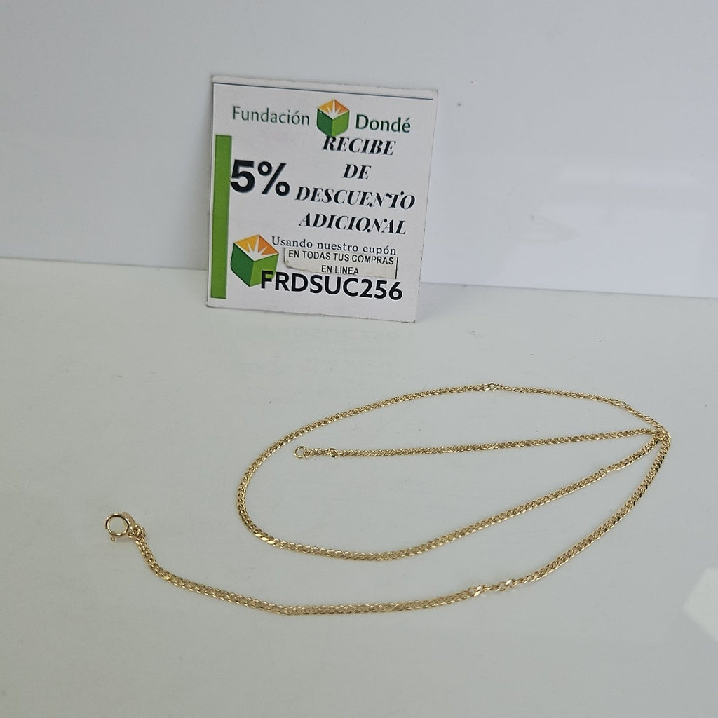 CADENAS TEJIDO BARBADA ORO 10K 50 CM 3.5 GR (NUEVO)