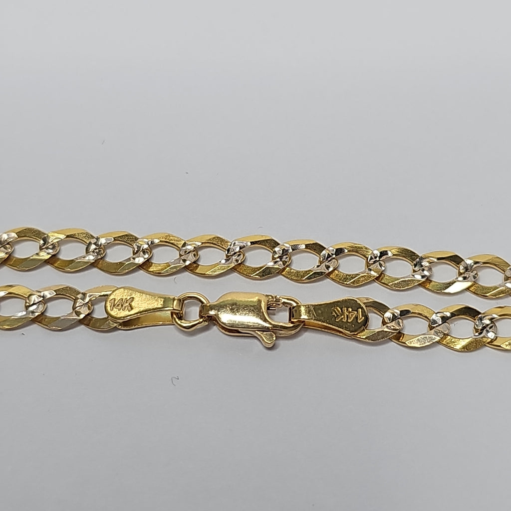 PULSERAS BARBADA DIAMANTADA ORO 14K 18 CM 4.3 GR (NUEVO)