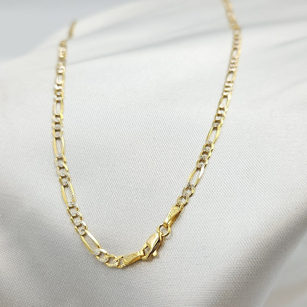 CADENAS TEJIDO 3X1 DIAMANTADO ORO 10K 50 CM 5.7 GR (NUEVO)