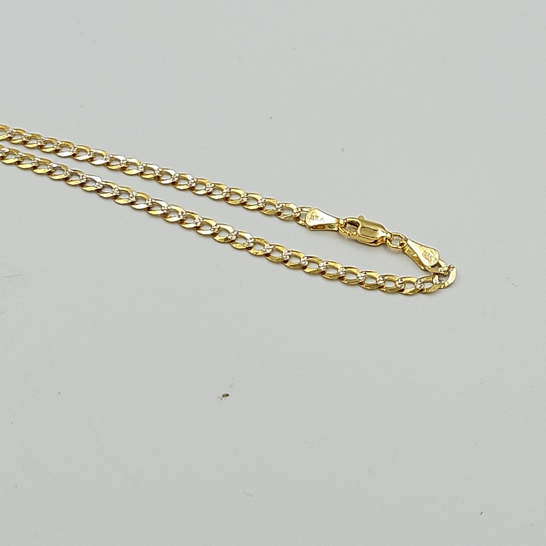 CADENAS BARBADA DIAMANTADA ORO 14K 55 CM 8.9 GR (NUEVO)