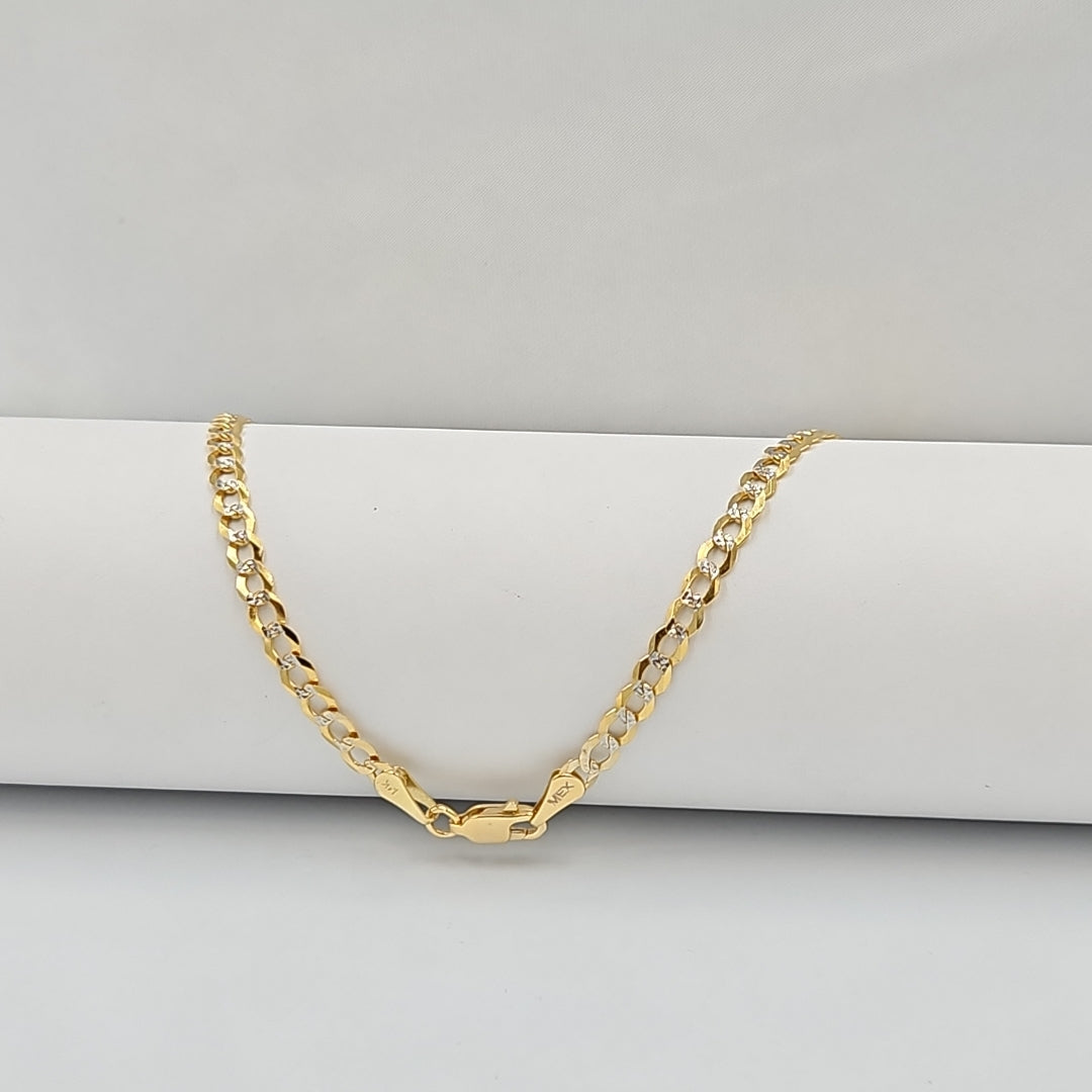 CADENAS BARBADA DIAMANTADA ORO 14K 55 CM 8.9 GR (NUEVO)