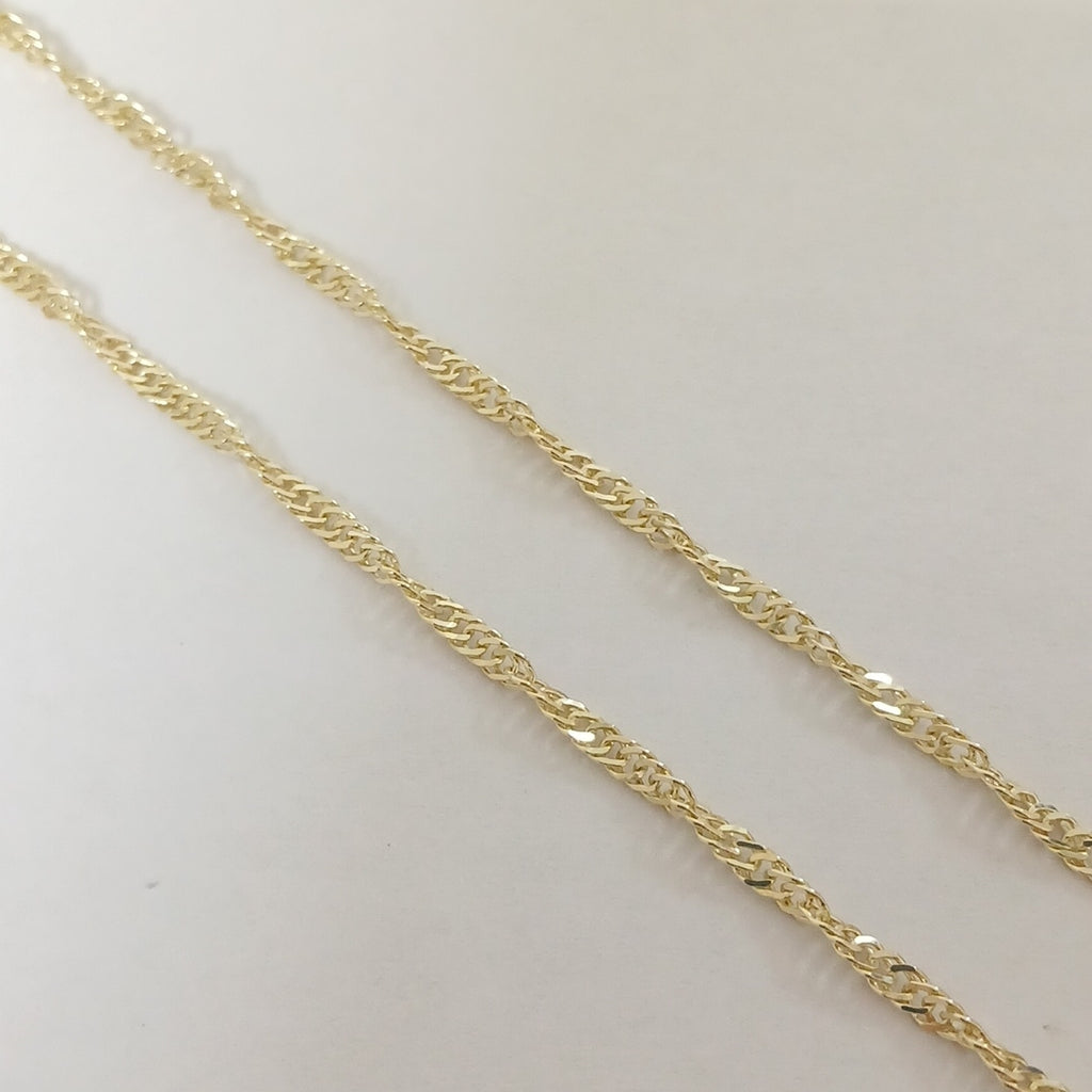 CADENAS TEJIDO MEDIO TORZAL ORO 10K 50 CM 4.1 GR (NUEVO)