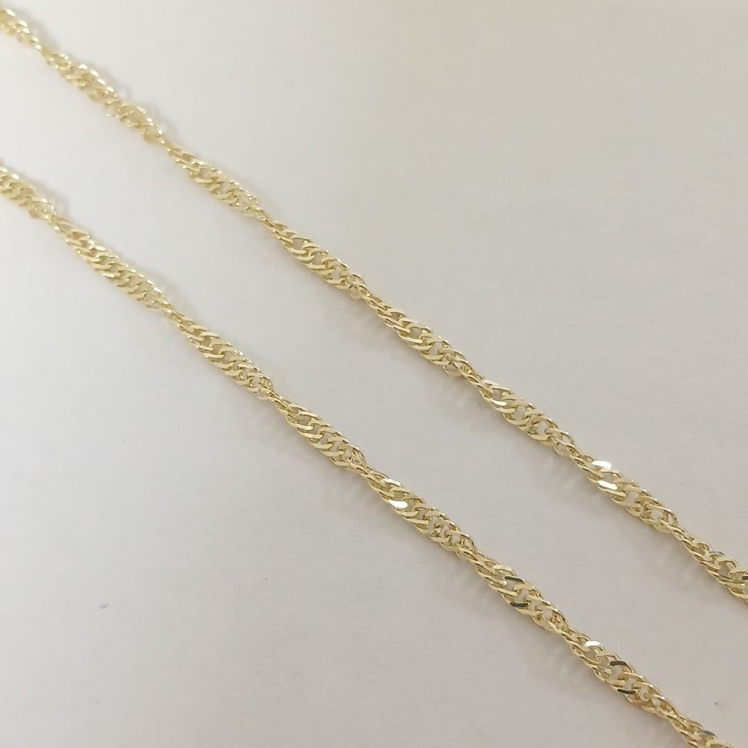CADENAS TEJIDO MEDIO TORZAL ORO 10K 50 CM 4.1 GR (NUEVO)