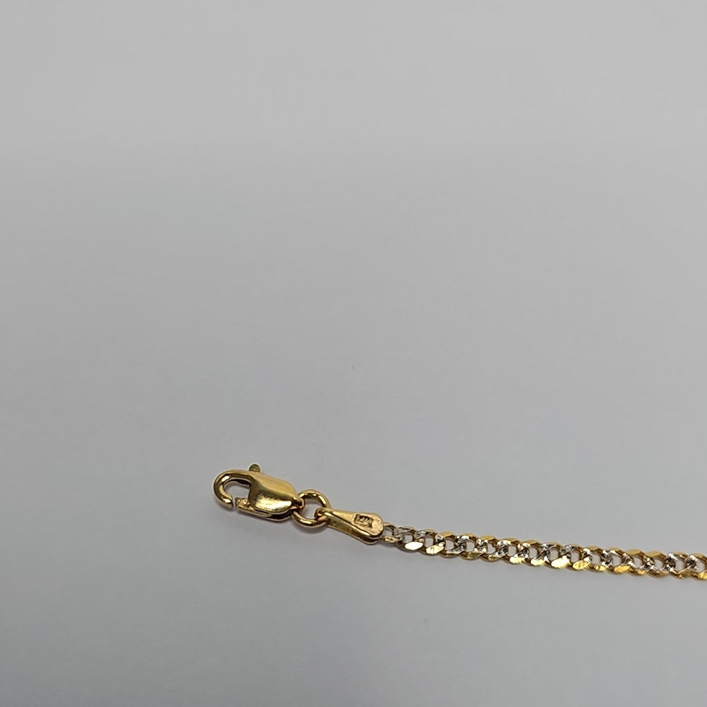 PULSERAS BARBADA DIAMANTADA ORO 14K 18 CM 2.4 GR (NUEVO)
