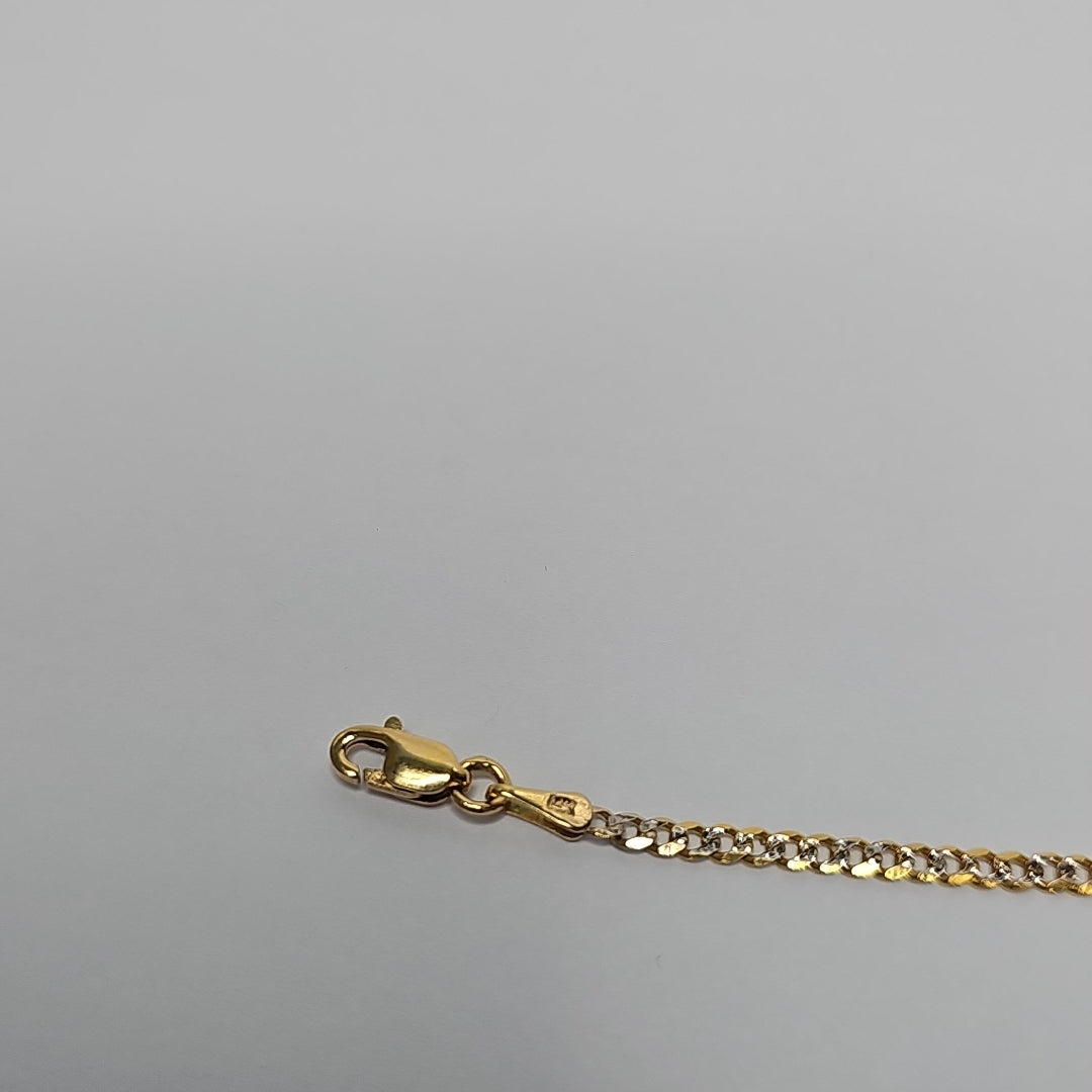 PULSERAS BARBADA DIAMANTADA ORO 14K 18 CM 2.4 GR (NUEVO)