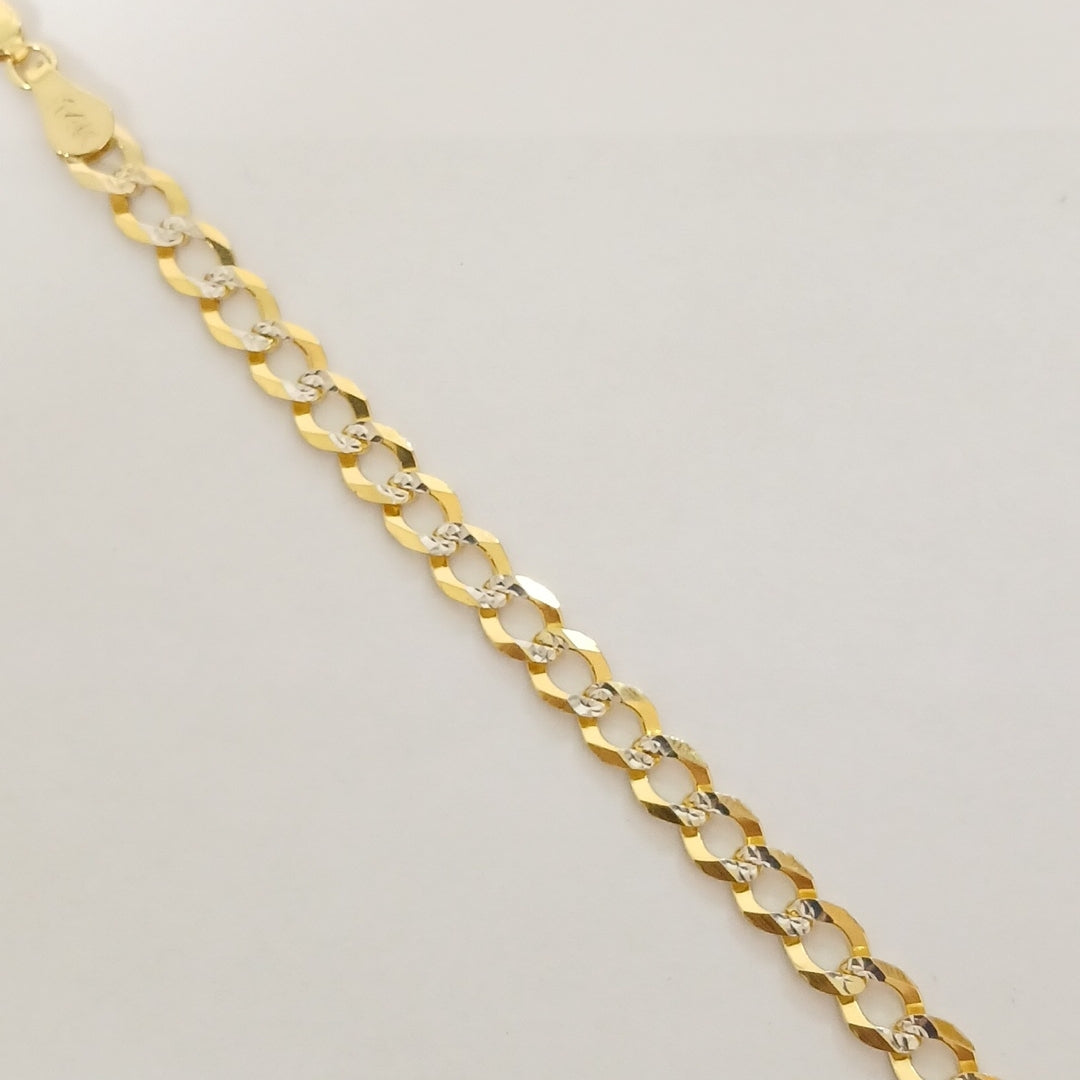 PULSERAS TEJIDO BARBADA DIAMANTADA ORO 14K 16 CM 5.7 GR (NUEVO)