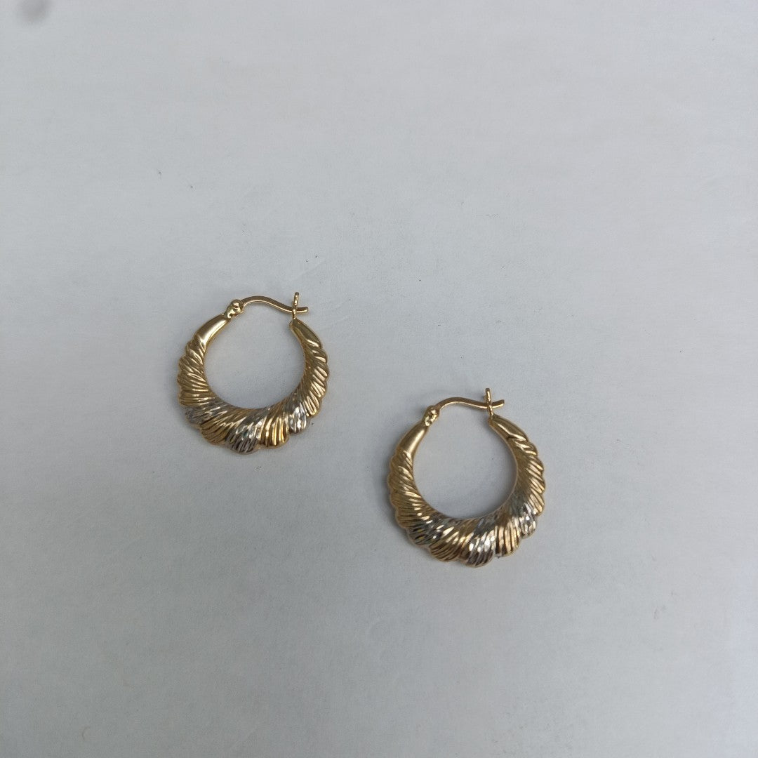 ARETES PAR ORO,ORO COMBINADO 14 K 2,60 GRMS (SEMINUEVO)