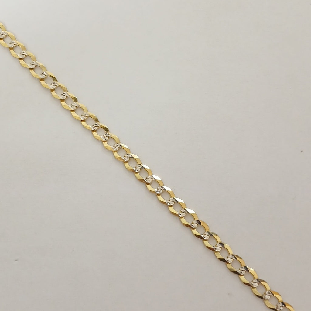 PULSERAS BARBADA DIAMANTADA ORO 14K 21 CM 3.6 GR (NUEVO)