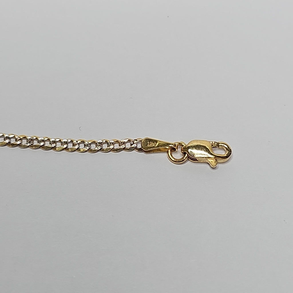 PULSERAS BARBADA DIAMANTADA ORO 14K 18 CM 2.1 GR (NUEVO)