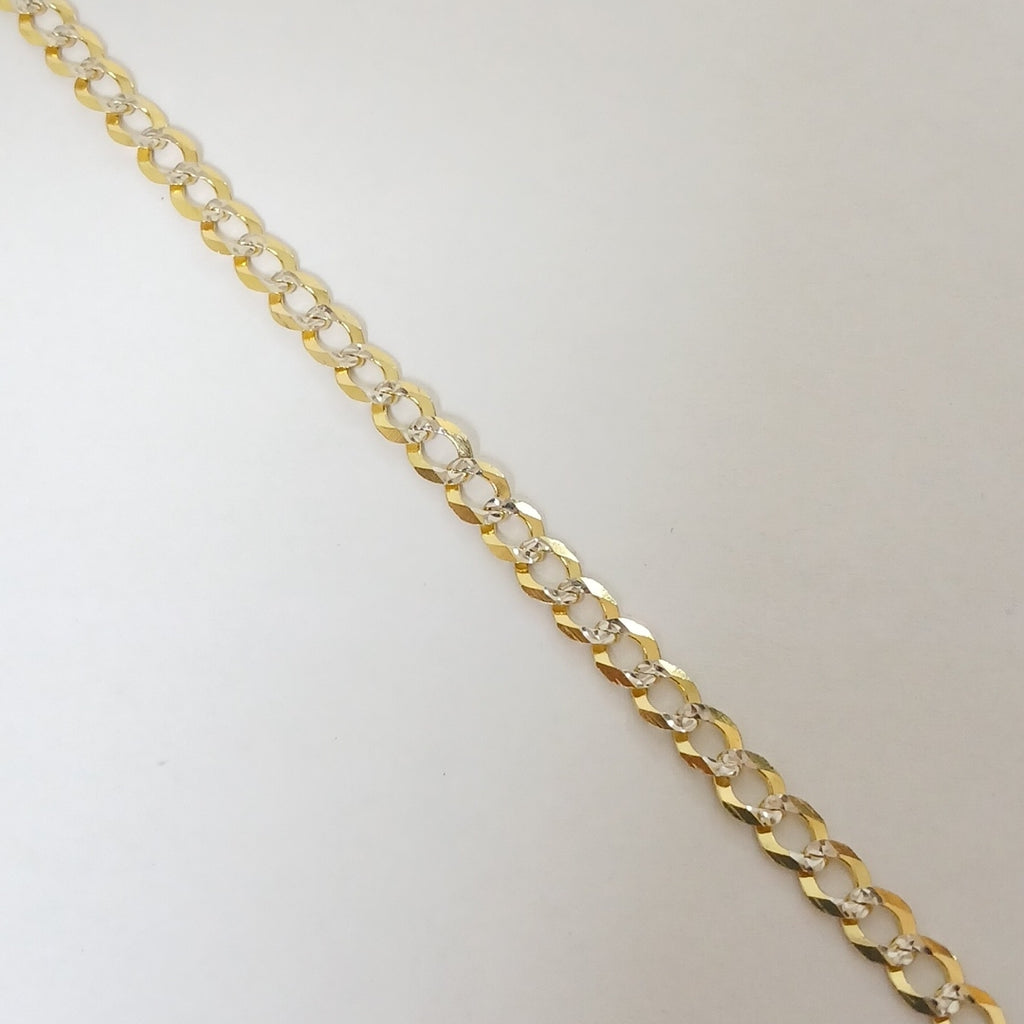 PULSERAS TEJIDO BARBADA DIAMANTADA ORO 14K 21 CM 4.9 GR (NUEVO)