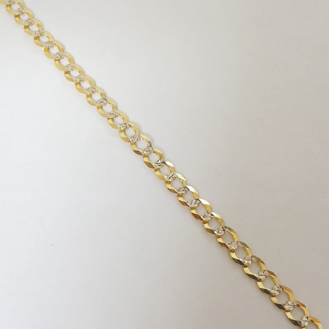 PULSERAS TEJIDO BARBADA DIAMANTADA ORO 14K 21 CM 4.9 GR (NUEVO)