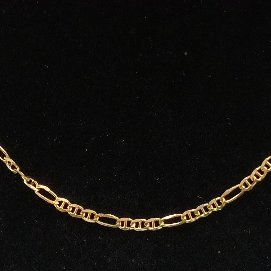 CADENAS TEJIDO FIGARO GUCHI ORO 10K 60 CM 5.3 GR (NUEVO)