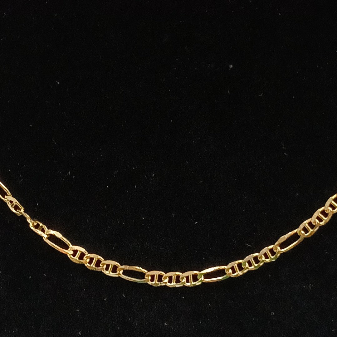 CADENAS TEJIDO FIGARO GUCHI ORO 10K 60 CM 5.3 GR (NUEVO)