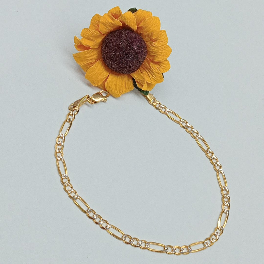 PULSERAS 3X1 DIAMANTADA ORO 14K 18 CM 3 GR (NUEVO)