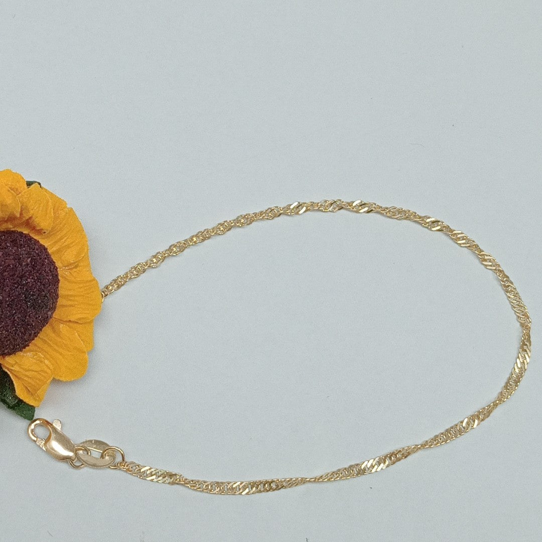 PULSERAS TEJIDO MEDIO TZL ORO 14K 18 CM 1.3 GR (NUEVO)