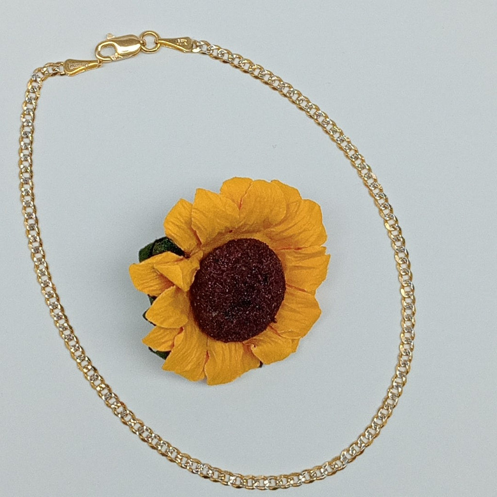 PULSERAS BARBADA DIAMANTADA ORO 14K 18 CM 2.4 GR (NUEVO)