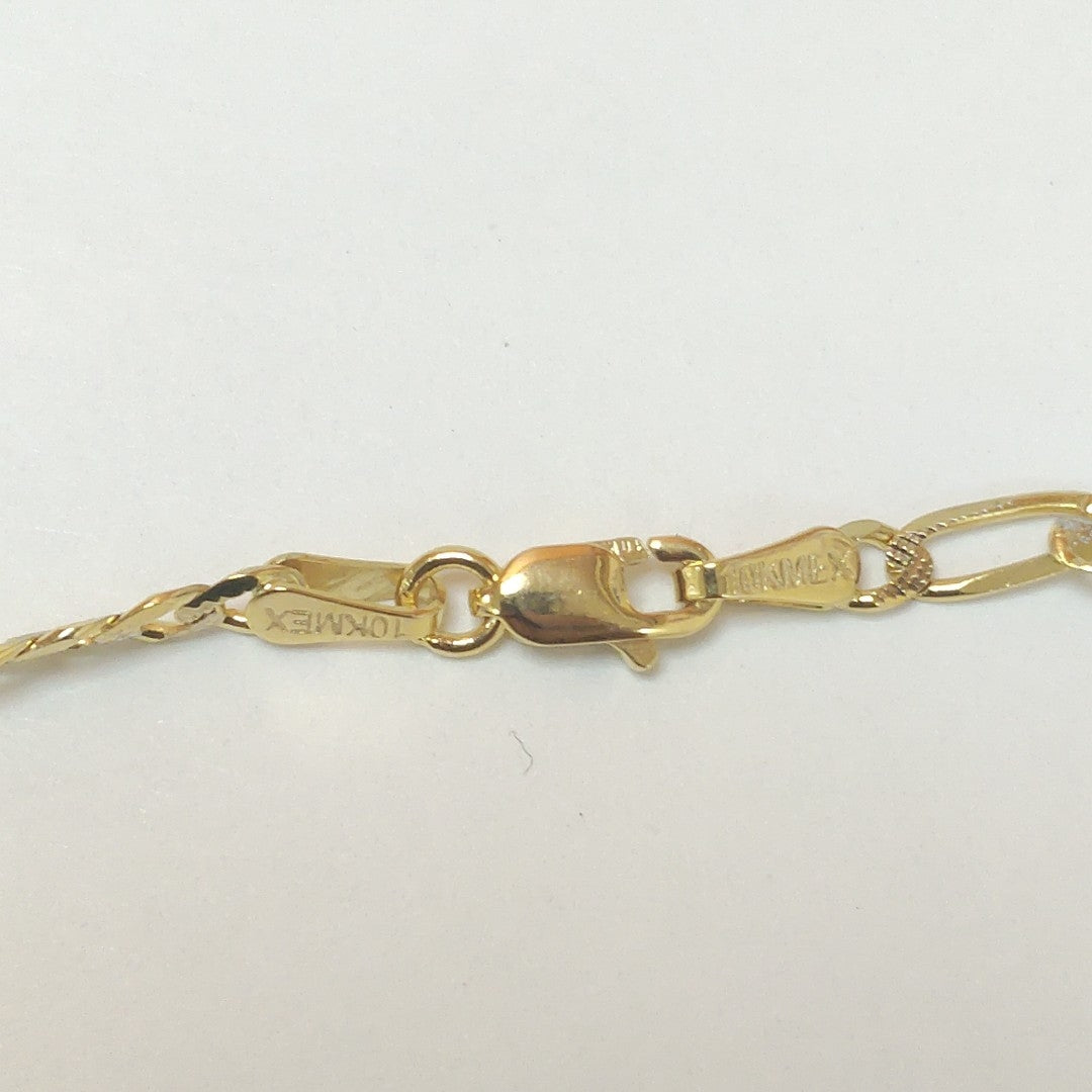 CADENAS TEJIDO 3X1 DIAMANTADO ORO 10K 60 CM 6.9 GR (NUEVO)