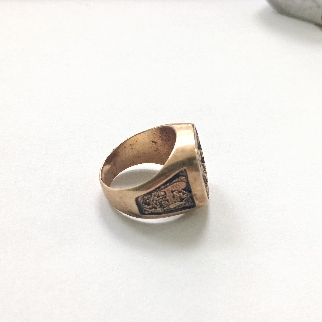 ANILLO DE GRADUACIÓN ORO 14 K 7.9 GRMS (SEMINUEVO)