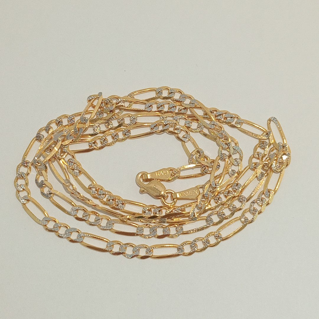 CADENAS TEJIDO 3X1 DIAMANTADO ORO 10K 55 CM 6 GR (NUEVO)