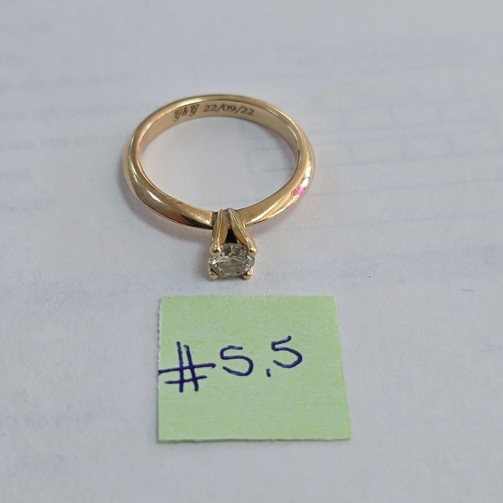 SOLITARIO ORO 14 K 2.9 GRMS (SEMINUEVO)