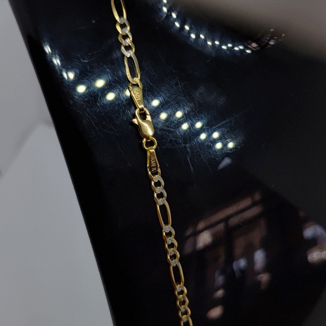 CADENAS TEJIDO 3X1 DIAMANTADO ORO 10K 60 CM 7 GR (NUEVO)