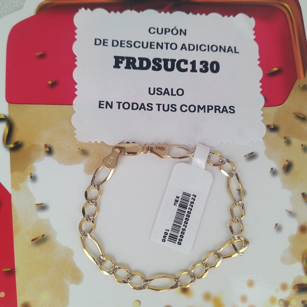 PULSERAS TEJIDO 3X1 ORO 14K 18 CM 5.8 GR (NUEVO)