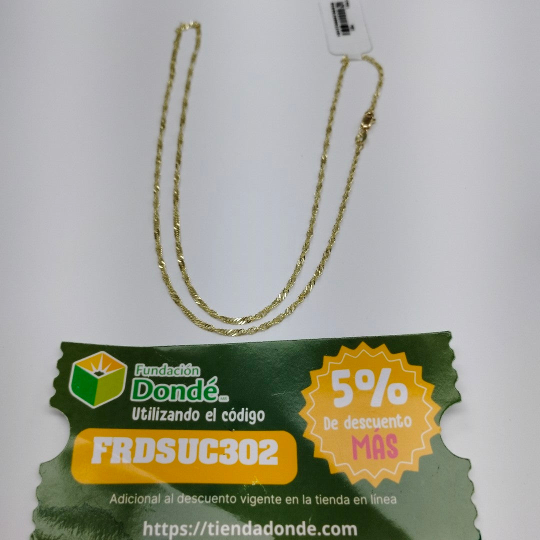 CADENAS TEJIDO MEDIO TZL ORO 14K 55 CM 3.1 GR (NUEVO)