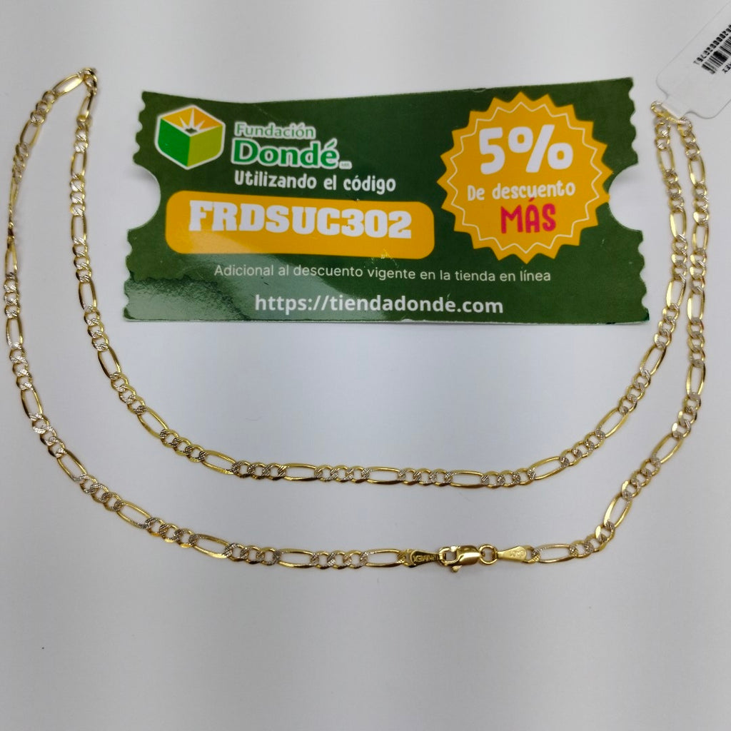 CADENAS TEJIDO 3X1 DIAMANTADO ORO 10K 55 CM 6.3 GR (NUEVO)
