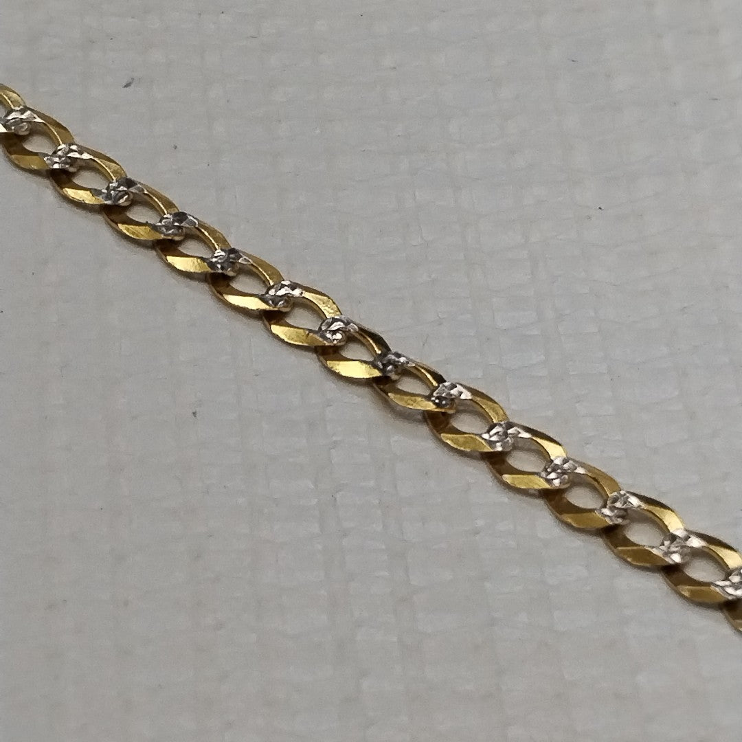 PULSERAS BARBADA DIAMANTADA ORO 14K 21 CM 3.6 GR (NUEVO)