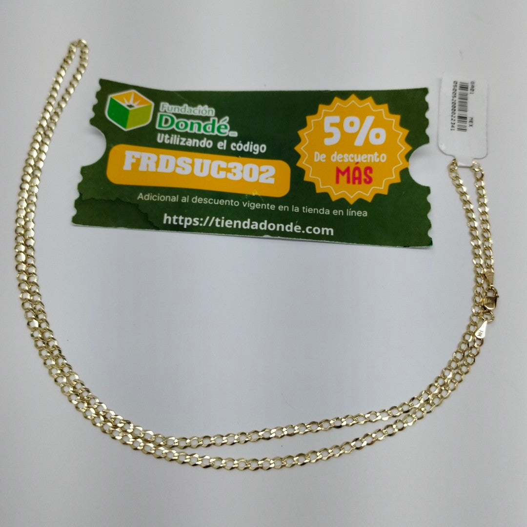 CADENAS TEJIDO BARBADA ORO 14K 60 CM 5.3 GR (NUEVO)