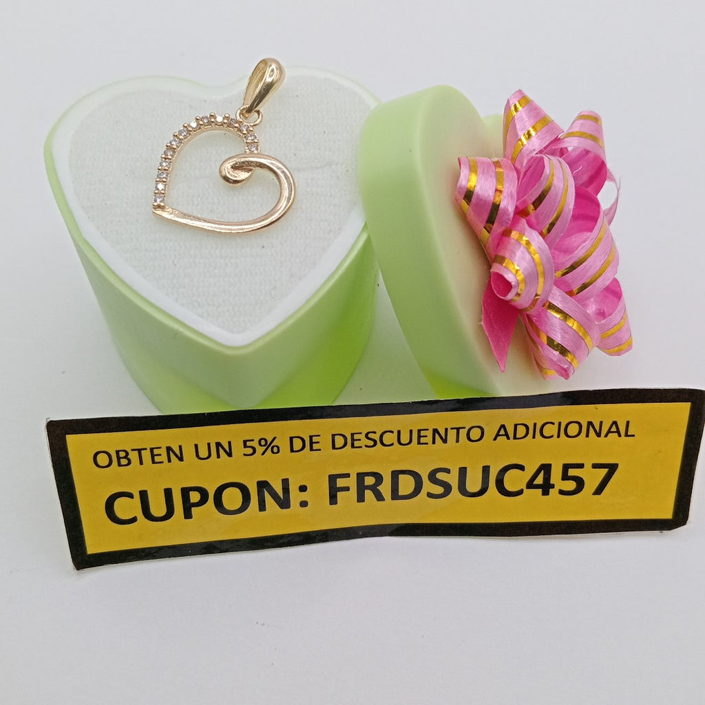 DIJES CORAZON C/CIRCONIA ORO 10K 1.3 GR (NUEVO)