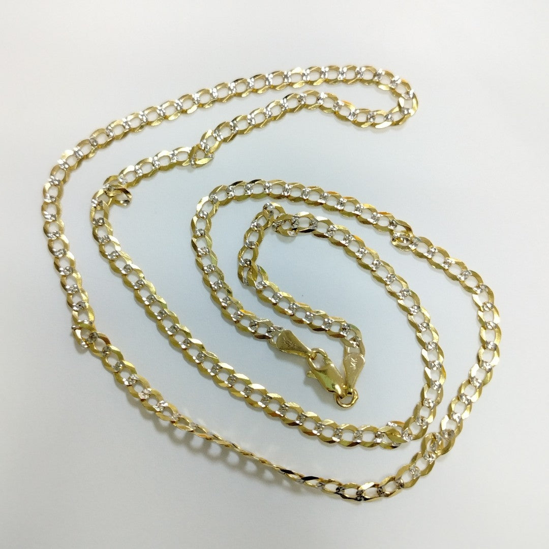CADENAS BARBADA DIAMANTADA ORO 14K 60 CM 9.5 GR (NUEVO)