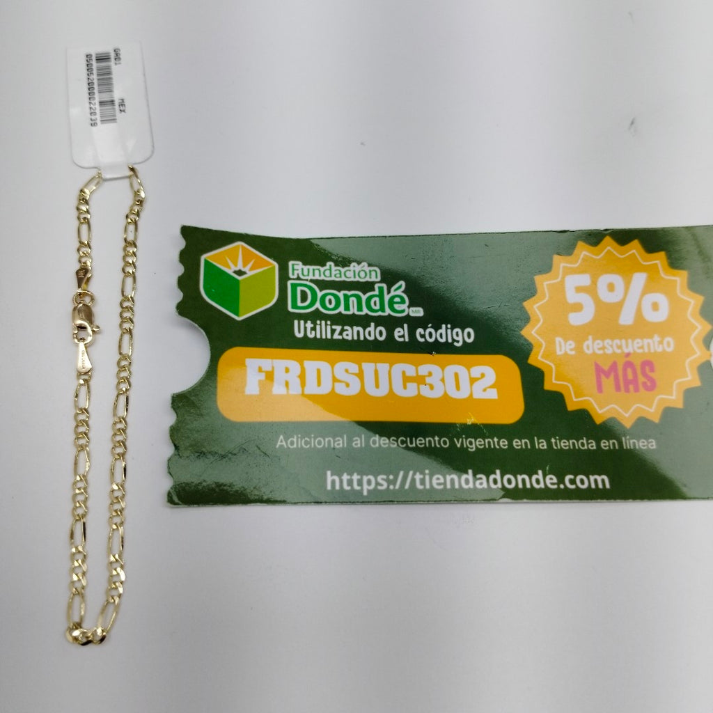 PULSERAS TEJIDO 3X1 ORO 14K 18 CM 1.9 GR (NUEVO)