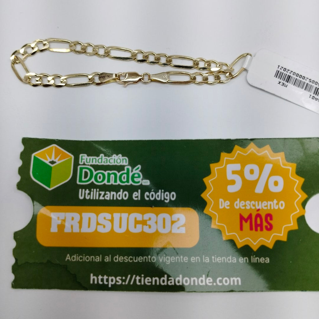 PULSERAS TEJIDO 3X1 ORO 14K 18 CM 5.3 GR (NUEVO)