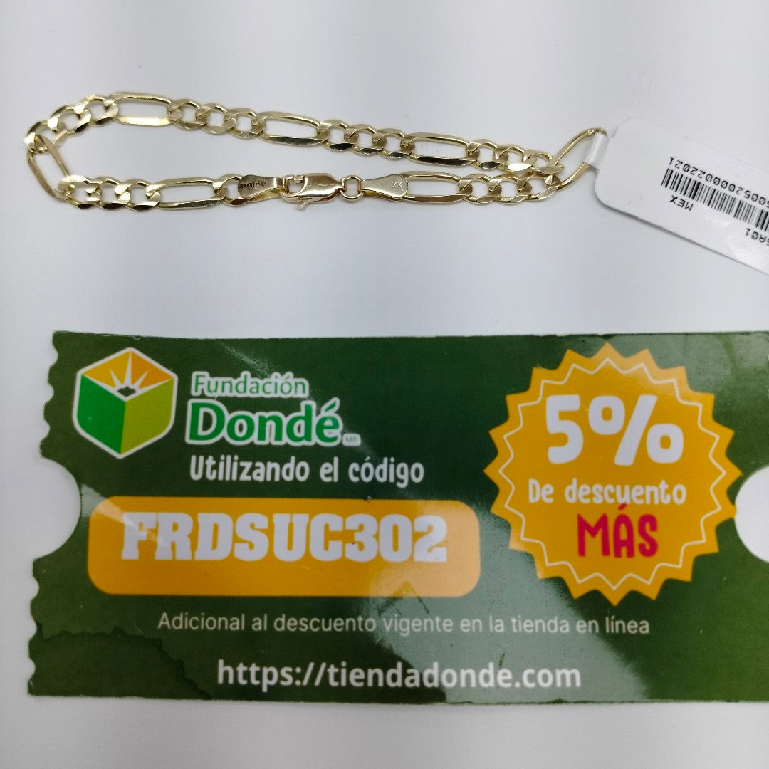 PULSERAS TEJIDO 3X1 ORO 14K 18 CM 5.3 GR (NUEVO)