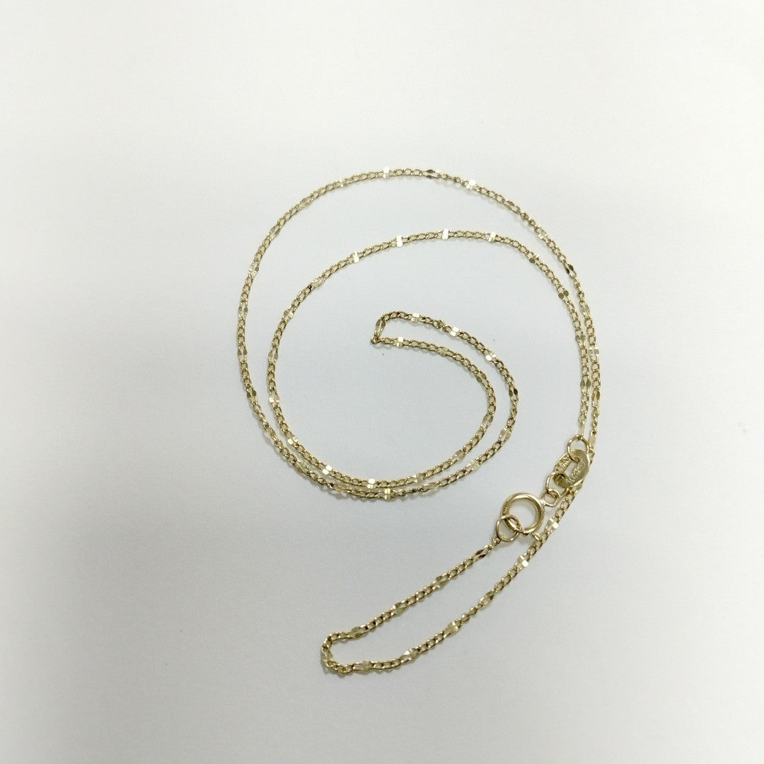 CADENAS TEJIDO FIGARO ORO 10K 40 A 45 CM 1.1 GR (NUEVO)