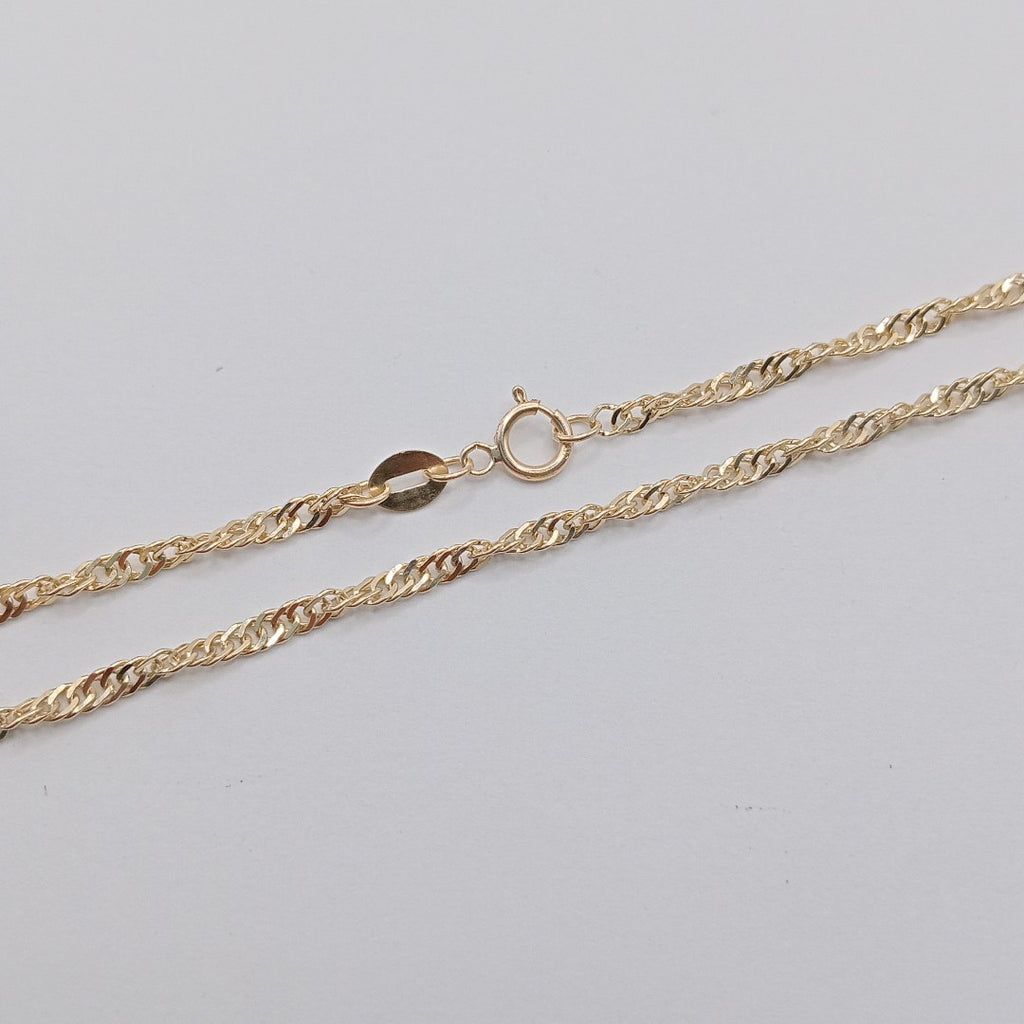 CADENAS TEJIDO MEDIO TORZAL ORO 10K 50 CM 4 GR (NUEVO)