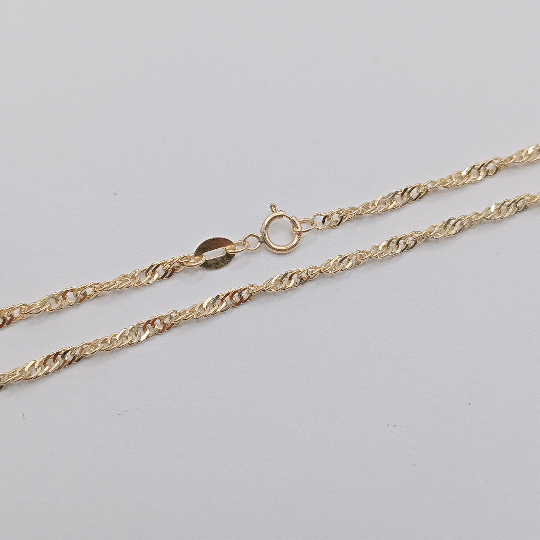CADENAS TEJIDO MEDIO TORZAL ORO 10K 50 CM 4 GR (NUEVO)