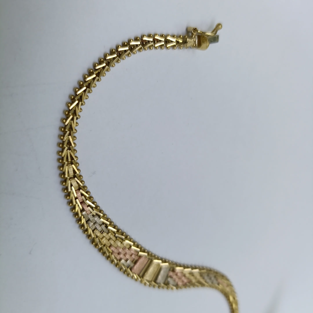 PULSERA ORO COMBINADO 14 K 8.4 GRMS (SEMINUEVO)